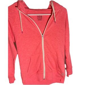 Women's AE Pink Zip Up Hoodie Sweatshirt Size Small